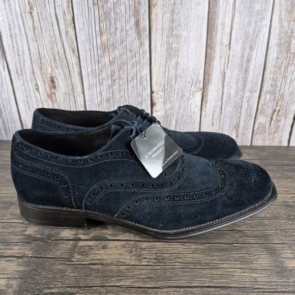 Kenneth Cole New York Design 10521 Suede Oxford Shoes Men\'s Sz 9.5 M Navy (NWT) main image 6